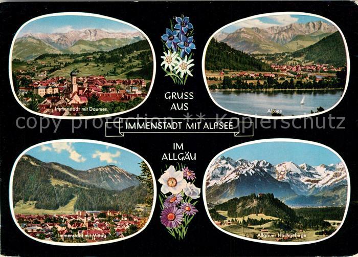 Immenstadt Allgaeu Stadtpanorama Alpen Alpsee Allgaeuer Hochgebirge Alpenflora