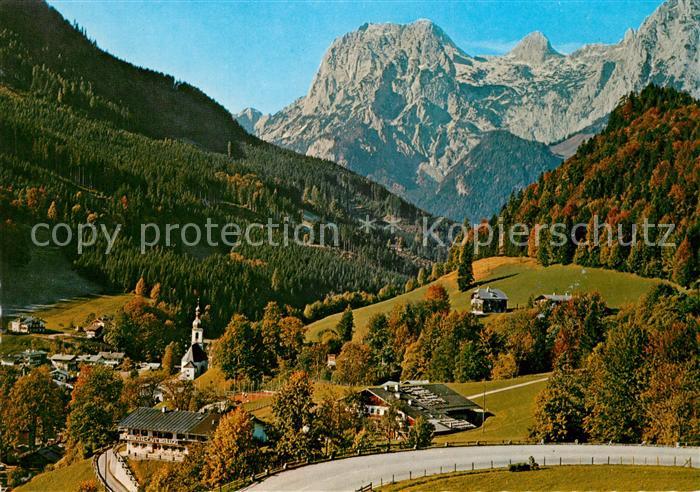 Ramsau Berchtesgaden Panorama mit Reiteralpe Berchtesgadener Alpen Herbststimmun