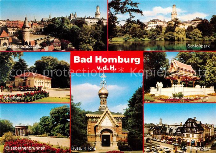Bad Homburg Altstadt Schloss Schlosspark Spielbank Elisabethenbrunnen Russische