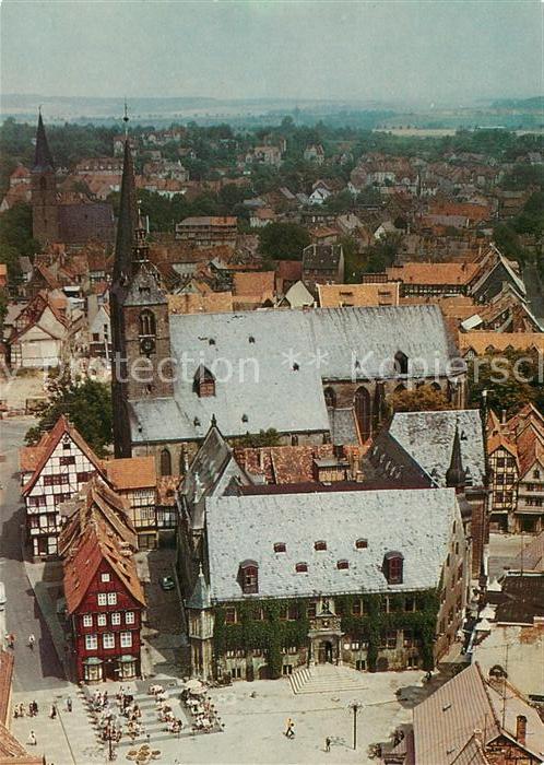 Quedlinburg Harz Markt Rathaus Kirche Luftbildserie der Interflug