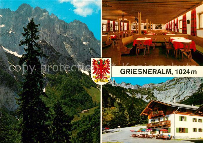 Kirchdorf Tirol Griesneralm Gaststaette Gebirgspanorama Kaisergebirge