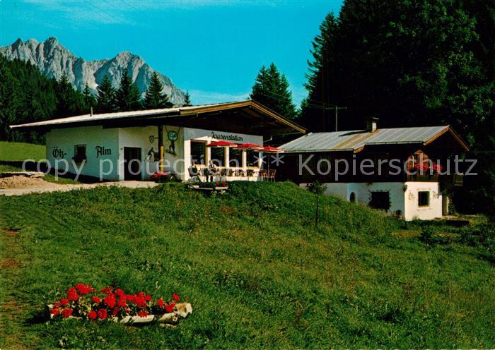Reith Kitzbuehel oetz Alm Jausenstation mit Wildem Kaiser Kaisergebirge