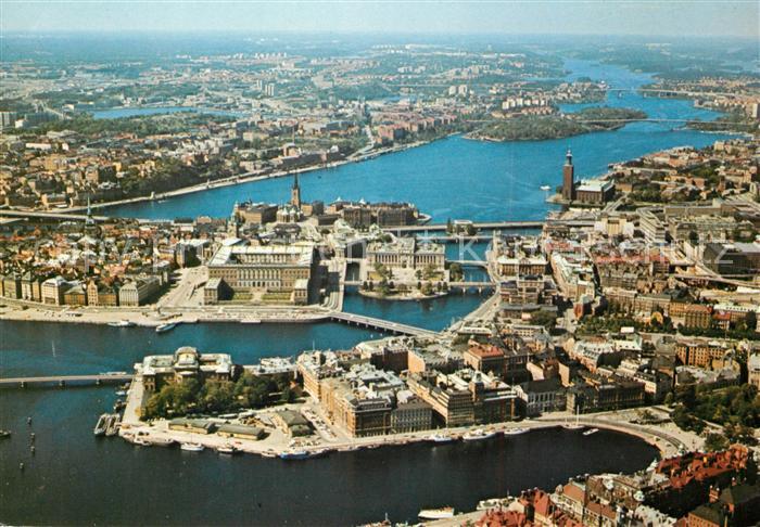 Stockholm Altstadt Schloss Stadthaus Fliegeraufnahme
