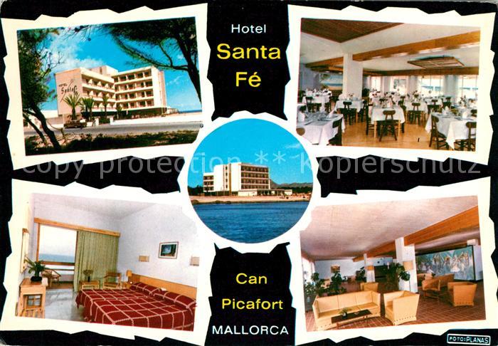 Can Picafort Mallorca Hotel Santa Fe Restaurant Fremdenzimmer Strand