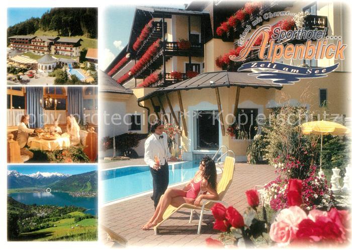 Zell See Sporthotel Alpenblick Swimming Pool Landschaftspanorama Hohe Tauern