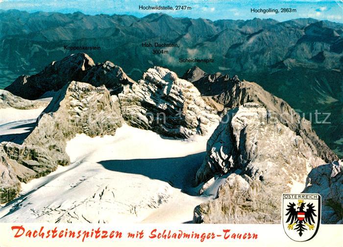 Schladming Obersteiermark Panorama Flugaufnahme der Dachsteinspitzen Ennstal Zen