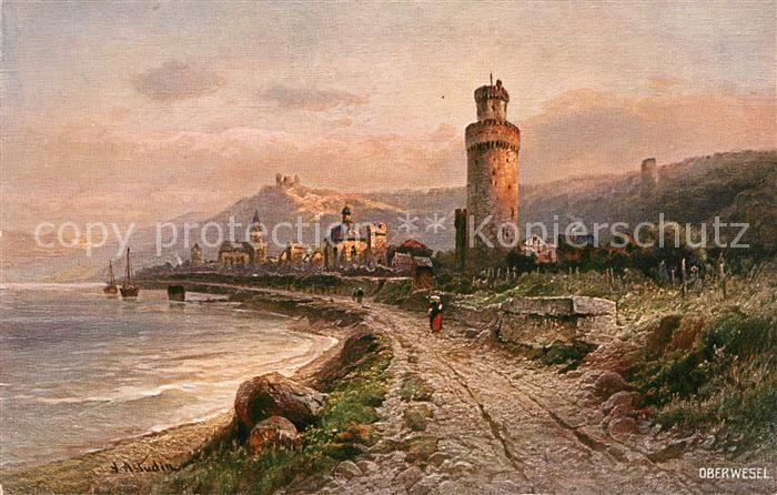 Oberwesel Rhein Ruine Schoenburg Strand