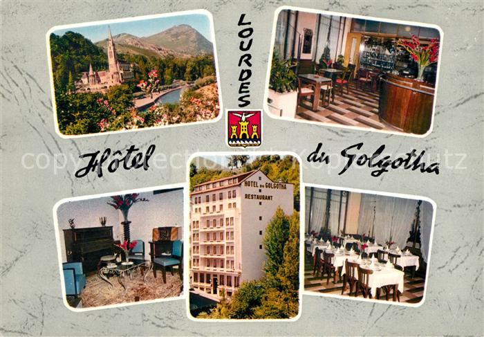 Lourdes Hautes Pyrenees Hotel du Golgotha Restaurant Gaststube Kirche