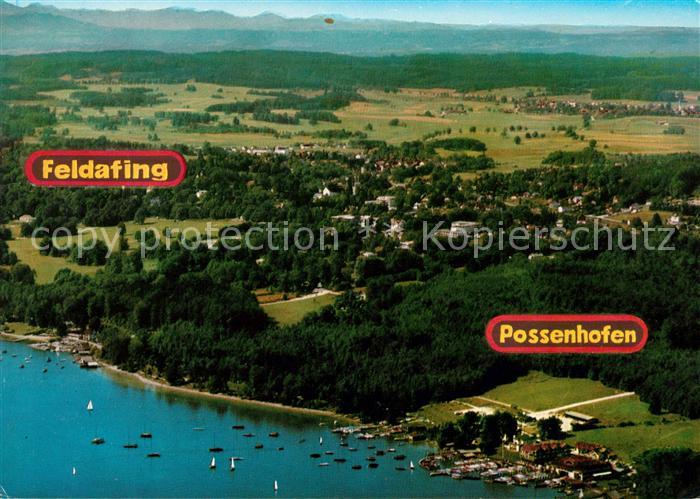 Feldafing Starnbergersee Fliegeraufnahme mit Possenhofen