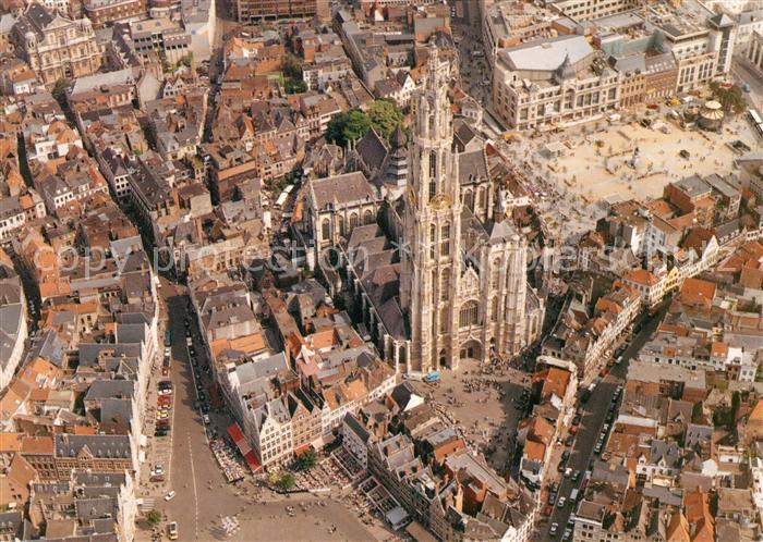 Antwerpen Anvers Fliegeraufnahme mit Kirche