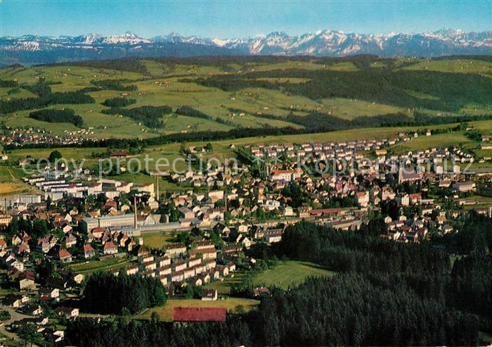 Lindenberg Allgaeu Fliegeraufnahme mit Bregenzerwald Bergen