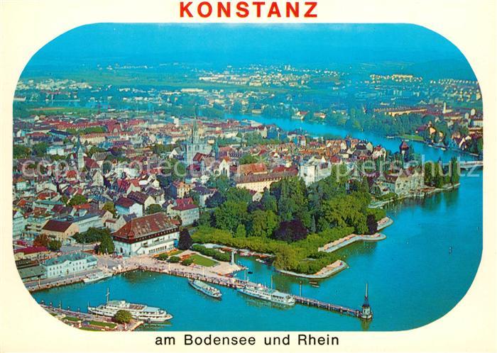 Konstanz Bodensee Fliegeraufnahme mit Rhein