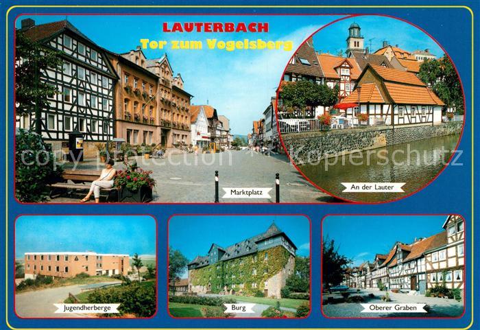 Lauterbach Hessen Marktplatz Lauterpartie Jugendherberge Burg Oberer Garten