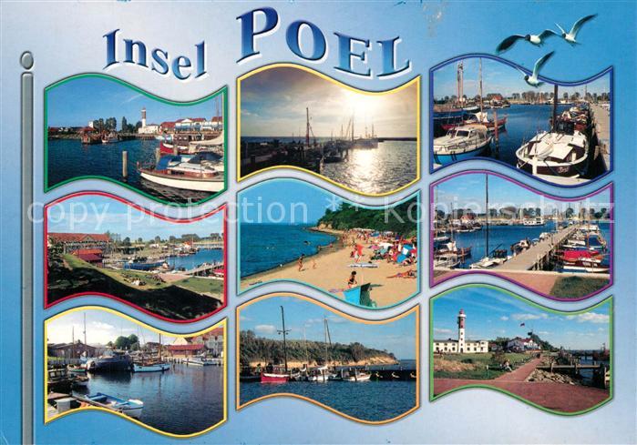 Insel Poel Hafenpartien Strand Leuchtturm