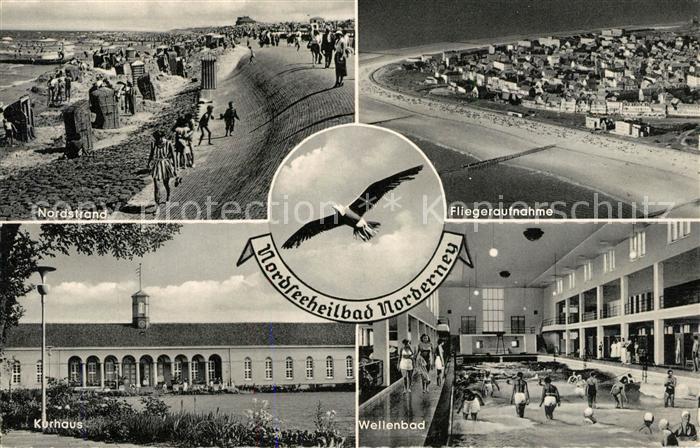 Norderney Nordseebad Nordstrand Kurhaus Wellenbad Moewe Fliegeraufnahme