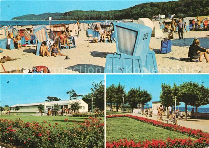 Insel Ruegen Baeder der Insel Binz Strand Baabe Kaufhalle Goehren Promenade