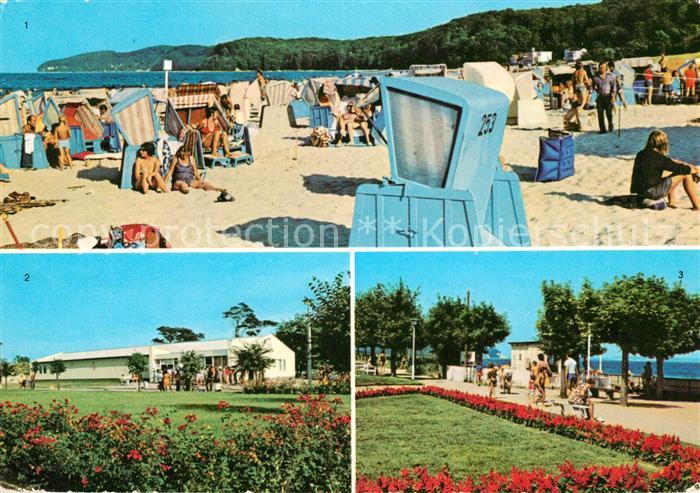 Insel Ruegen Baeder der Insel Binz Strand Baabe Kaufhalle Goehren Promenade