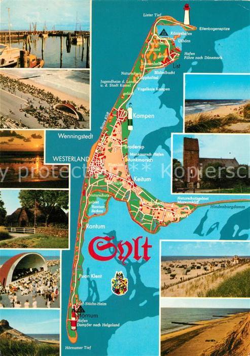 Insel Sylt Landkarte Impressionen der Nordseeinsel
