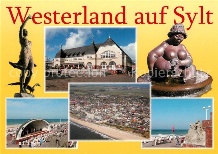 Westerland Sylt Kurhaus Konzertpavillon Strand Promenade Statue Brunnen Skulptur