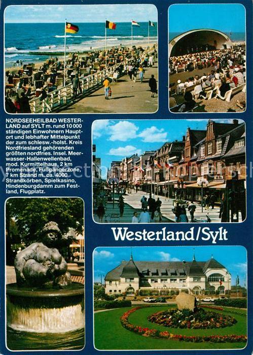 Westerland Sylt Strandpromenade Konzertpavillon Brunnen Fussgaengerzone Hotel No