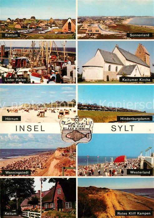 Insel Sylt Rantum Sonnenland List Hafen Keitum Kirche Hoernum Strand Hindenburgd