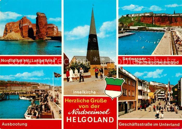 Helgoland Nordspitze Lange Anna Ausbootung Inselkirche Thermalbad Geschaeftsstra