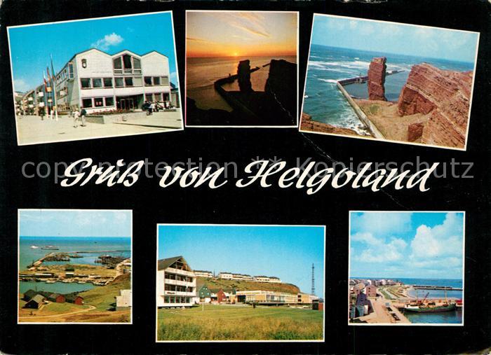 Helgoland Teilansichten Hafen Sonnenuntergang Nordspitze Lange Anna