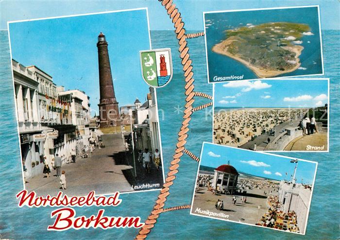 Borkum Leuchtturm Strand Musikpavillon Fliegeraufnahme