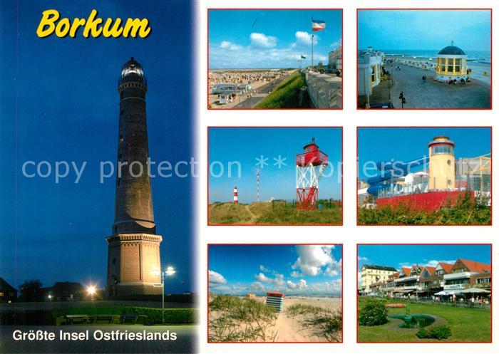 Borkum Leuchtturm bei Nacht Strand Promenade Musikpavillon Duenen