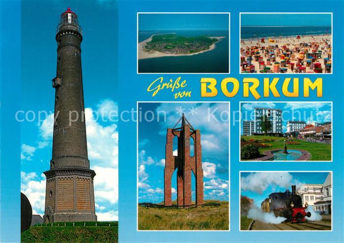Borkum Leuchtturm Strand Dampflokomotive Historisches Seezeichen Fliegeraufnahme