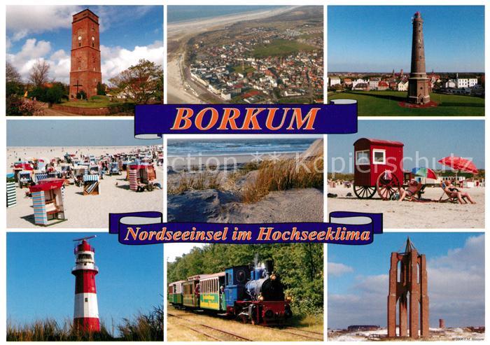 Borkum Leuchtturm Strand Badehaus Historisches Seezeichen Dampflokomotive Fliege