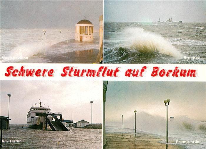 Borkum Musikpavillon Schwerre Sturmflut Hafen Promenade