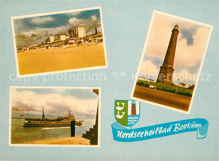 Borkum Strand Leuchtturm Faehre Wappen