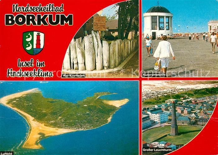 Borkum Wal Kinnladen Zaun Kurpromenade Musikpavillon Leuchtturm Fliegeraufnahme