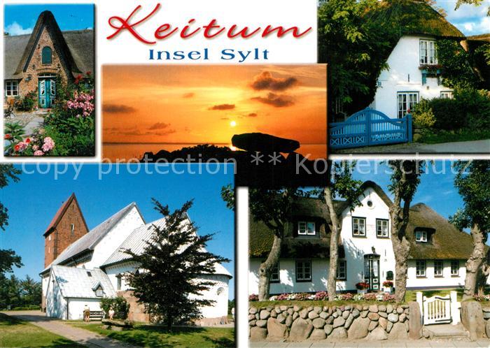 Keitum Sylt Friesenhaeuser Kirche Sonnenuntergang