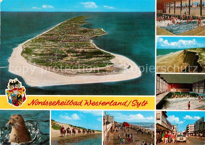 Westerland Sylt Fliegeraufnahme Wellenbad Kliff Seehund Reiten Promenade Strasse