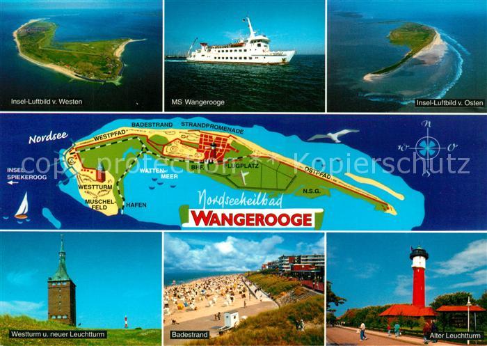 Wangerooge Nordseebad MS Wangerooge Westturm Leuchtturm Strand Fliegeraufnahmen