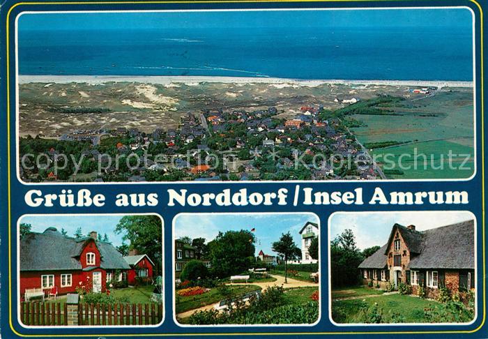 Norddorf Amrum Friesenhaeuser Park Fliegeraufnahme