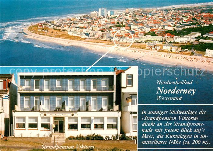 Norderney Nordseebad Strandpension Viktoria Weststrand Fliegeraufnahme
