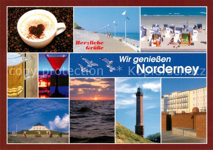 Norderney Nordseebad Getraenke Strand Promenade Leuchtturm Hotel Sonnenuntergang