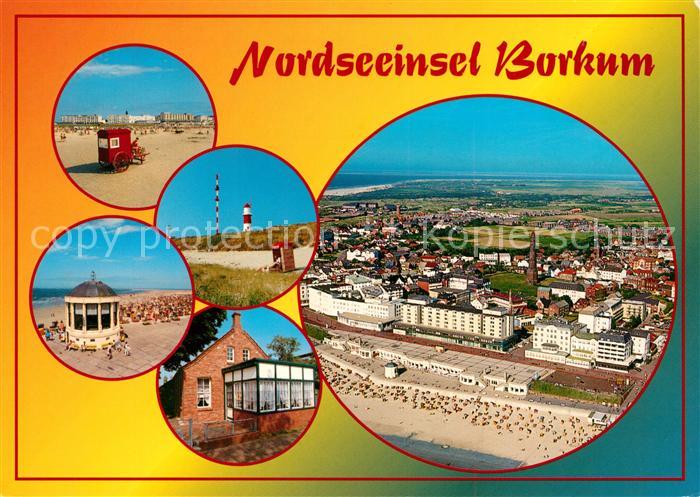 Borkum Strand Musikpavillon Leuchtturm Fliegeraufnahme