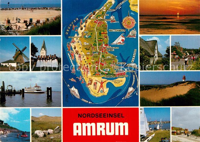 Amrum Strand Windmuehle Kirche Trachten Faehre Strand Duenen Sonnenuntergang Lan