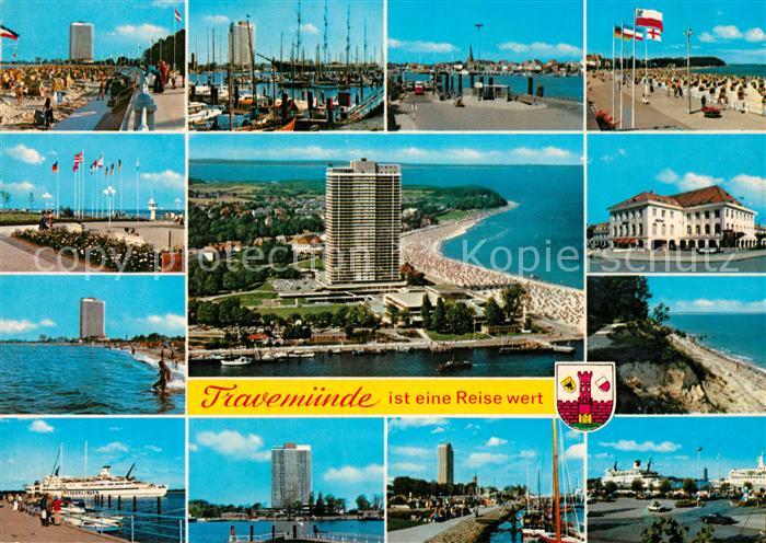 Travemuende Ostseebad Strand Promenade Hafen Faehre Hotel Fliegeraufnahme