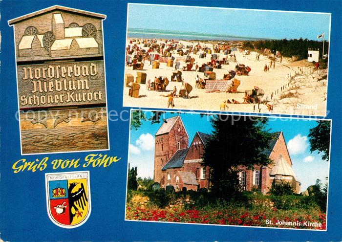 Nieblum Strand St Johannis Kirche Wappen Nordseebad