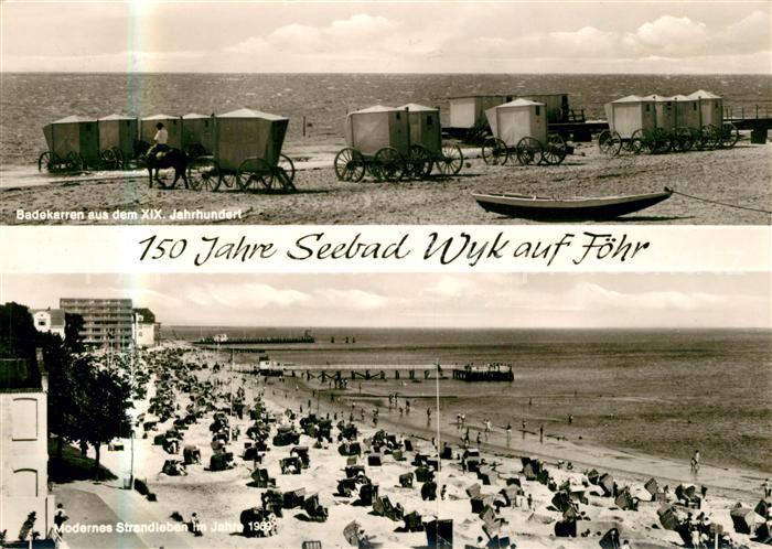 Wyk Foehr Badekarren aus dem 14. Jhdt. Strandleben im Jahre 1969
