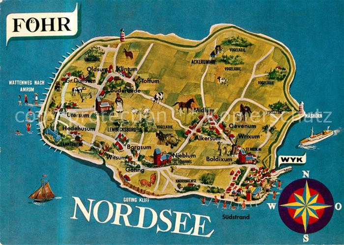 Insel Foehr Landkarte