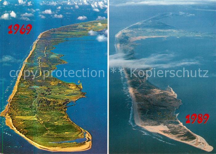 Insel Sylt anno 1669 und anno 1989 Fliegeraufnahmen