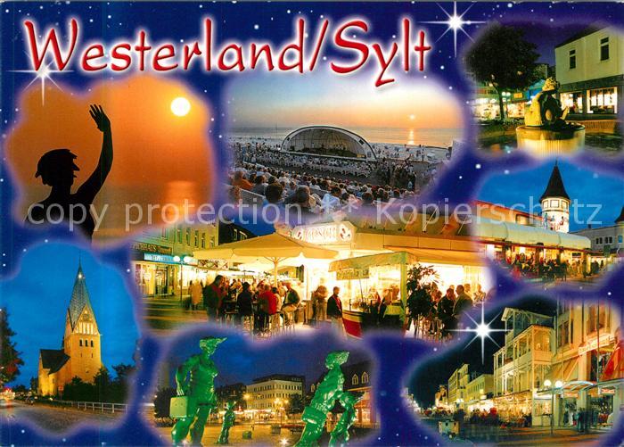 Westerland Sylt Impressionen am Abend Kirche Musikpavillon Sonnenuntergang