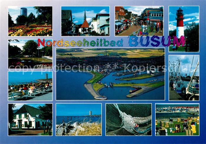 Buesum Nordseebad Teilansichten Hafen Fischkutter Leuchtturm Fliegeraufnahme
