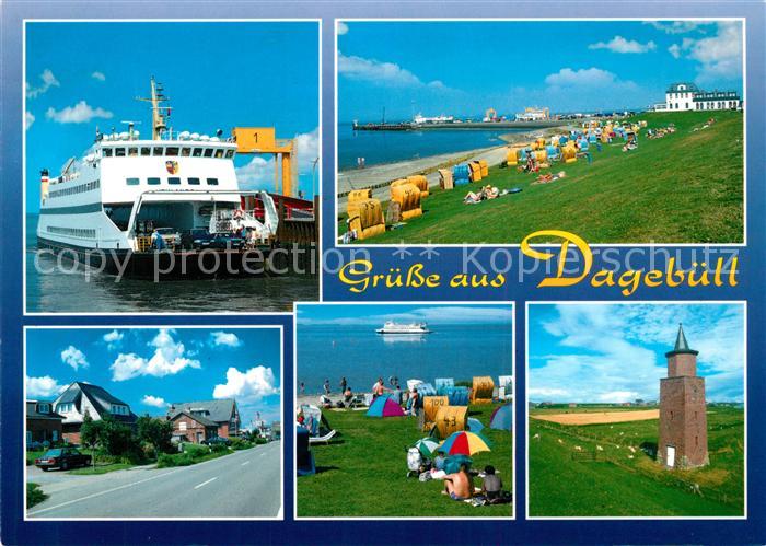 Dagebuell Faehre Hafen Strand Leuchtturm